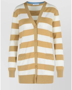 Max Mara Virgin Wool Cardigan - Metallic