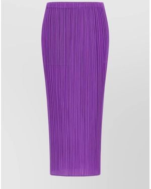 Pleats Please Issey Miyake August Midi Skirt Elastic Waistband - Purple