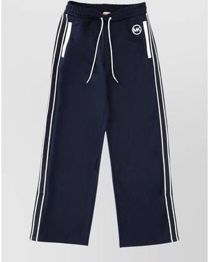 Michael Kors Logo Track Trousers Elastic Waistband Side Stripes - Blue