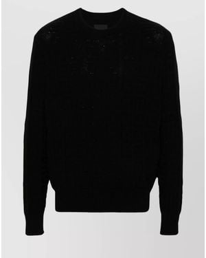 Givenchy Cotton Jacquard Logo-Pattern Crew-Neck Jumper - Black