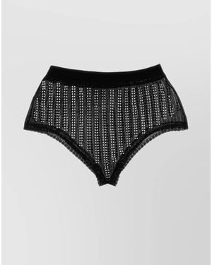 Rabanne High-Rise Studded Briefs - Black