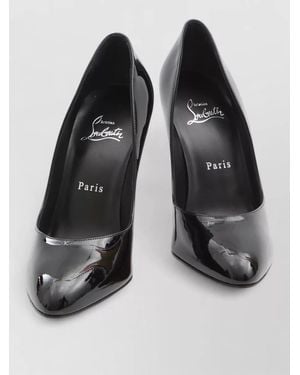 Christian Louboutin Sculptural Patent Leather Almond Toe Pumps - Black