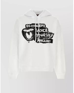 DSquared² Logo Cotton Hoodie - White