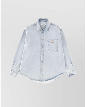 MSGM Regular-Fit Cotton Shirt - Blue