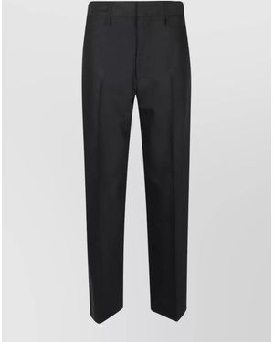 Victoria Beckham Tailored Pleat Trouser Straight Leg Belt Loops - Black