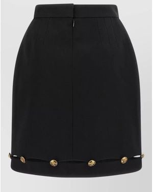 Versace Virgin Wool High-Rise Cutout Mini Skirt - Black