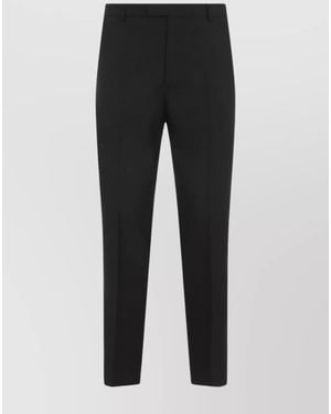 Gucci Wool-Blend Twill High-Rise Pleated Tapered Pants - Black