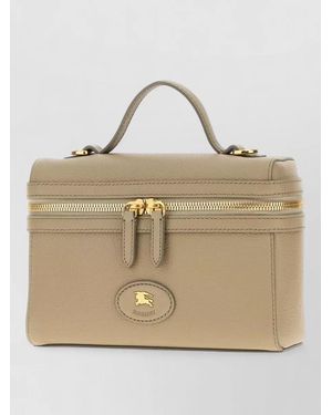 Burberry Leather Bloomsbury Clutch Bag Hardware - Natural