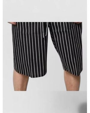 Dolce & Gabbana Striped Cotton Pyjama Shirt And Shorts - Black