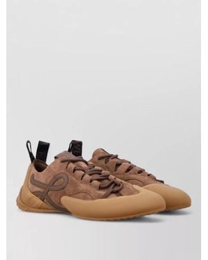 Loewe Leather Lace-Up Trainers - Brown