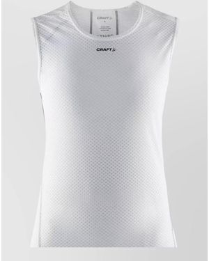 C.r.a.f.t Mesh Crew Neck Sleeveless Top - White