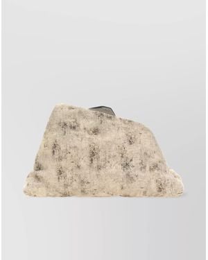 The Attico Adjustable Strap Metal Hardware Clutch - Natural