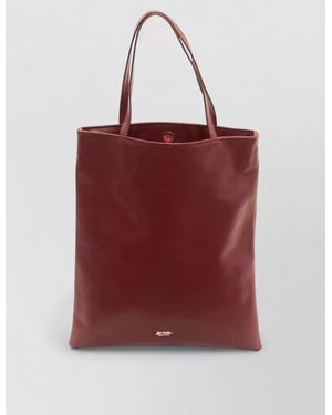 LA ROSE Leather Tote Bag - Red