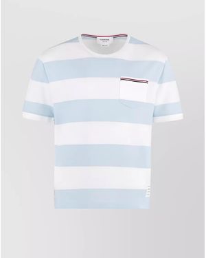 Thom Browne Rwb Striped Pocket T-Shirt - White