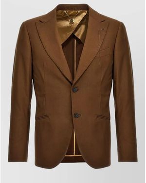 Maurizio Miri Wool Single-Breasted Blazer - Brown