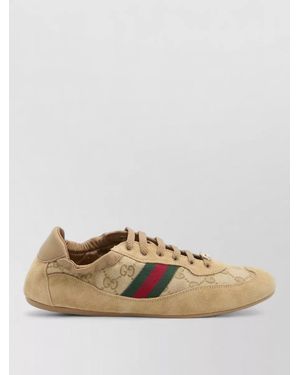 Gucci Leather Low-Top Trainers - Natural