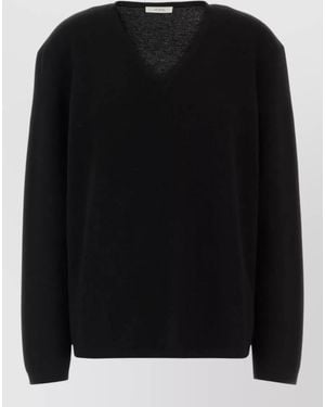 The Row Cashmere Oversized Sweater - Black