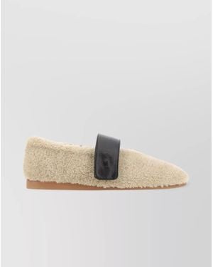 Low Classic Mary Jane Ballerina Shoes - Natural