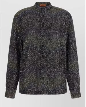 Missoni Caperdoni Shirt Long Sleeves Stand Collar - Grey