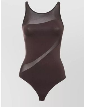 Wolford Sheer Body Adjustable Straps Versatile Wear - Brown
