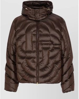 CASABLANCA Hooded Padded Jacket High Neck Quilting - Brown