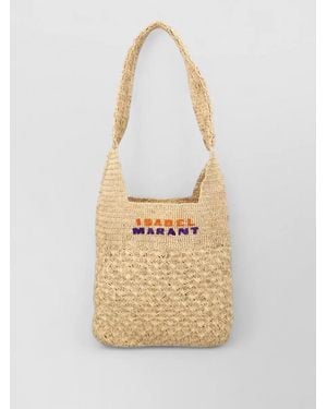 Isabel Marant Praia Small Raffia Single Strap Bag - Metallic