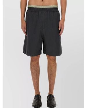 Bottega Veneta Comfortable Cotton Shorts Featuring Side Slits - Black