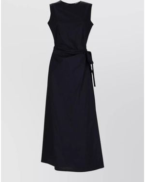 Aspesi Belted Waist Sleeveless Maxi Dress - Blue