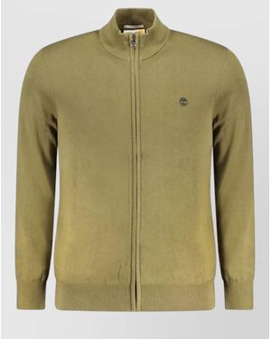 Timberland Cotton High-Neck Zip-Up Jacket - Green