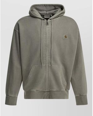 Carhartt Hooded Knit Jumper Front Pockets - Grey