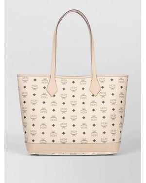 MCM Shoulder Bag Shopper Dual Handle Design - Natural