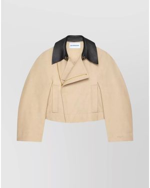 Givenchy Cropped Asymmetric Zip Caban Jacket - Natural