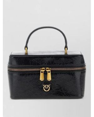 Pinko Vanity Soft Mini Quilted Leather Crossbody Bag - Black