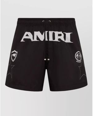 Amiri Sport Swim Shorts Star Pockets Design - Black