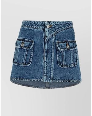 JW Anderson Denim Patch Pocket Curved Mini Skirt - Blue
