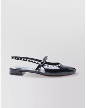 Christian Louboutin Ballet Flats With Glossy Finish And Studs - Metallic