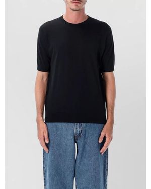 John Smedley Cotton Regular-Fit Short-Sleeve T-Shirt - Black