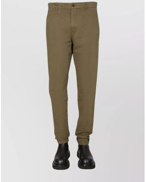 Aspesi Cotton Tapered Chino Trousers - Natural