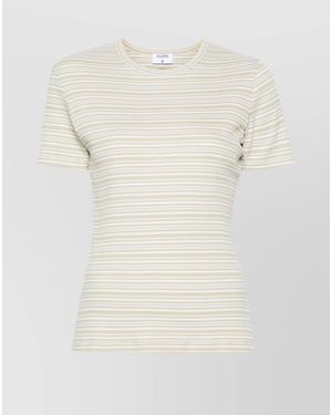 Filippa K Striped Fine-Ribbed Organic Cotton T-Shirt - White