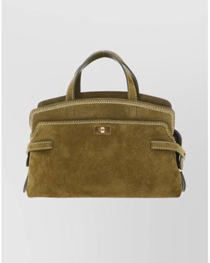 Anya Hindmarch Suede Shoulder Bag Adjustable Strap - Green