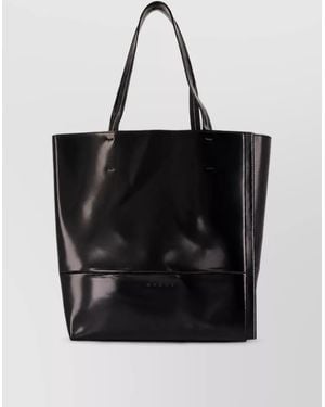 Marni Leather Shopper Bag - Black