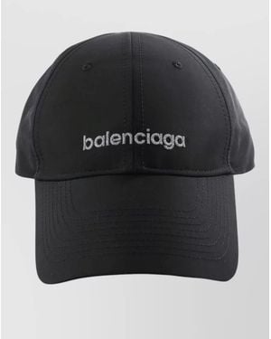 Balenciaga Curved Brim Nylon Silk Hat Casual - Black