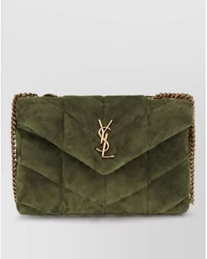 Saint Laurent Calf Leather Clutch Bag - Green