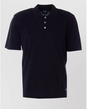 A.P.C. Cotton Short-Sleeve Polo Shirt - Blue