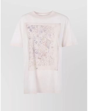 Golden Goose Crew Neck Floral Print Short Sleeves - Pink