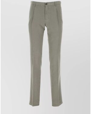 PT Torino Trousers Lyocell Blend Back Pockets - Grey