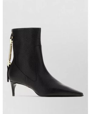 DSquared² Leather Lace Up Ankle Boots Hardware - Black
