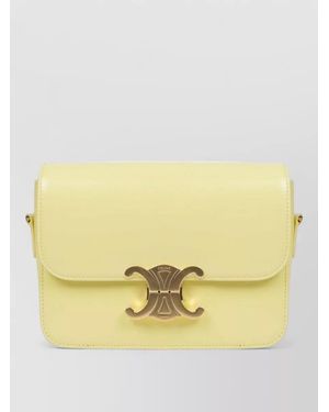 Celine Leather Teen Triomphe Shoulder Bag - Yellow