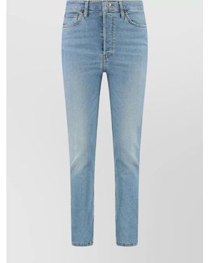 RE/DONE High-Rise Skinny-Fit Cropped Jeans - Blue