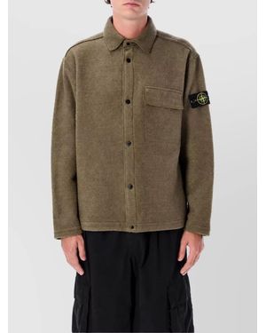Stone Island Wool Shirt Jacket - Green